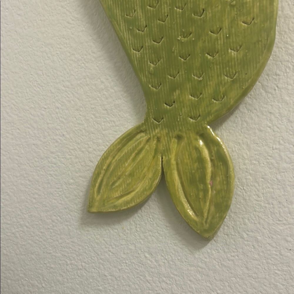Handcrafted Mermaid Wall Decor - Green and Brown - Picture 3 of 7